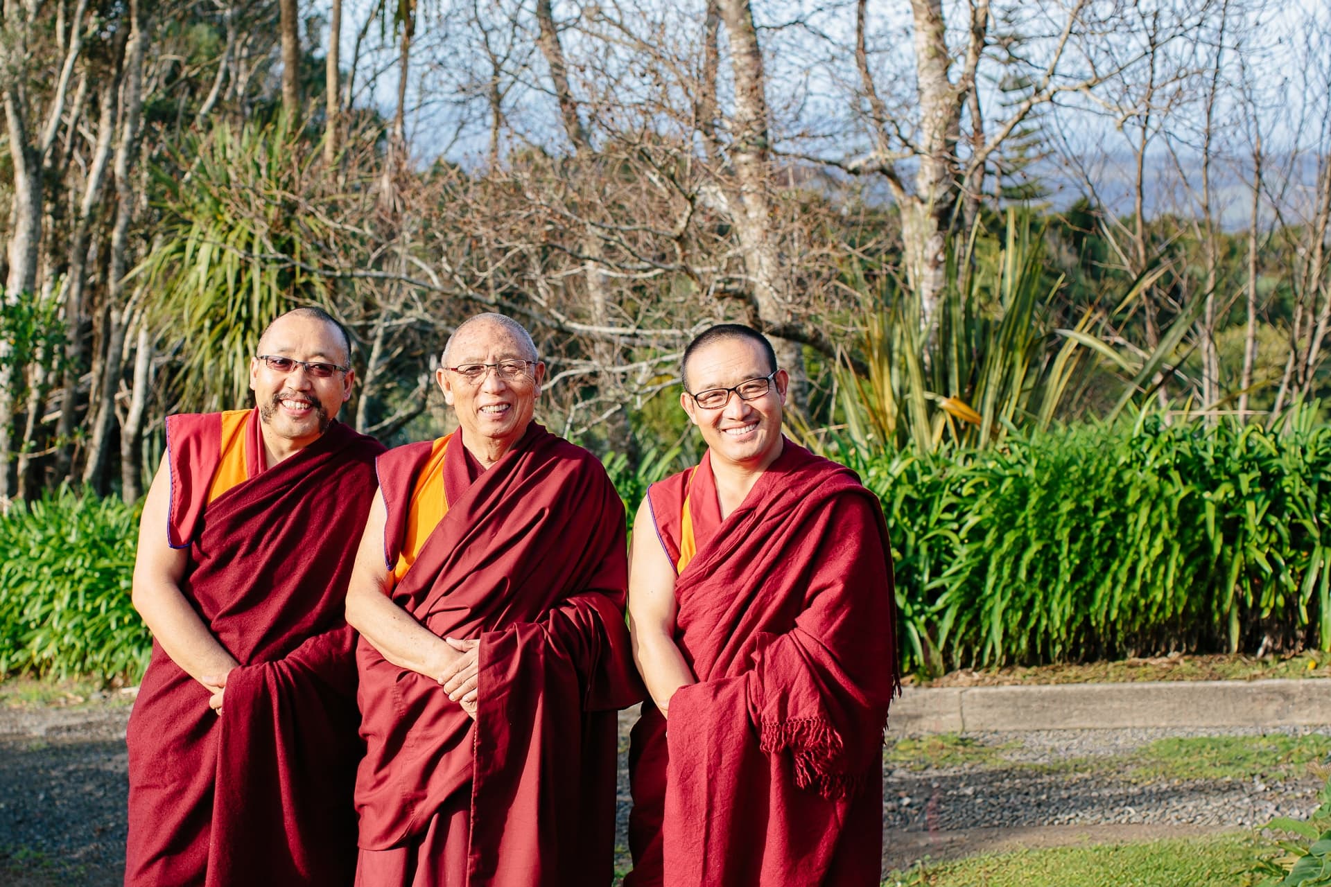 Resident Sangha together at Jam Tse Dhargyey Ling
